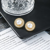 Unique Retro Pearl Stud Earrings for Women Party Wedding Jewelry