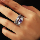 Sapphire Ruby Emerald Amethyst Zircon Ring For Women Silver Fine Jewelry