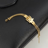 Multi-Layer Gold Belt Strap Bangle Bracelet Women Charm Jewelry