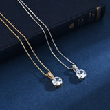 Shine Zircon Pendant Chain Necklace 925 Silver Women Jewelry