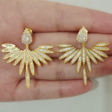 Luxury Marquise Flower Zircon Drop Earring Mirco Paved Wedding Jewelry