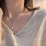 Simple Shiny Zircon Pendant Necklace For Women Wedding Jewelry