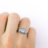 London Blue Topaz Gemstone Ring For Women Rose Gold Fine Jewelry