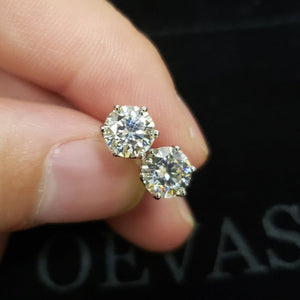 1 Ct Moissanite Stud Earrings 925 Silver Engagement Women Jewelry