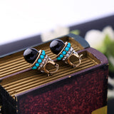 Ethnic Acrylic Stud Earring Women Antique Gold Bohemia Wedding Jewelry