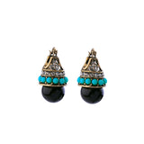 Ethnic Acrylic Stud Earring Women Antique Gold Bohemia Wedding Jewelry