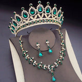 Blue Royal Crown Jewelry Set for Women Wedding Jewelry