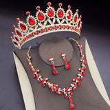 Blue Royal Crown Jewelry Set for Women Wedding Jewelry