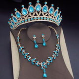 Blue Royal Crown Jewelry Set for Women Wedding Jewelry