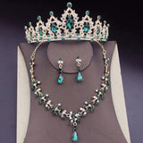 Blue Royal Crown Jewelry Set for Women Wedding Jewelry