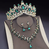 Blue Royal Crown Jewelry Set for Women Wedding Jewelry