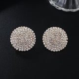 Shiny Full Rhinestone Stud Earrings For women Party Wedding Jewelry