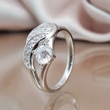 Angel Wings Zircon Gemstone Women's Ring Silver Jewelry Jewelry