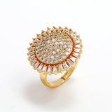 Unique White Paved Zircon Engagement Ring Gold Party Wedding Jewelry