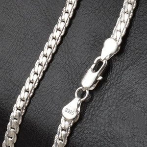 24 Inch Chain Necklace 925 Silver For Woman Wedding Engagement Jewelry Gift