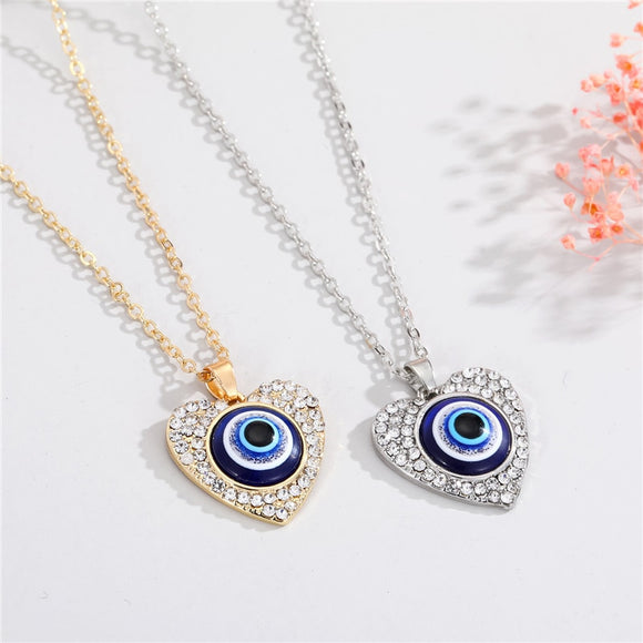 Vintage Eye Pendant Necklace For Women Gold Chain Wedding Jewelry