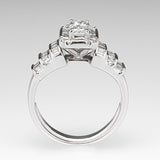 Luxury Zircon Ring Women Cocktail Silver Party Jewelry