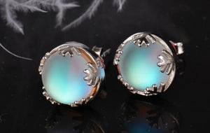 Romatic Moonlight Stud Earrings for Women 925 Silver Jewelry