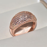 Luxury Full Diamond Wedding Ring 18k Gold for Women Fine Jewelry Party