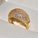 Luxury Full Diamond Wedding Ring 18k Gold for Women Fine Jewelry Party