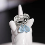 Genuine Blue Topaz Gemstones Earrings 925 Silver Women Jewelry