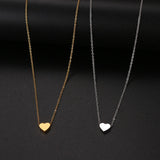 Heart Pendant Chain Necklace For Women Stainless Steel Jewelry Collar