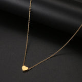 Heart Pendant Chain Necklace For Women Stainless Steel Jewelry Collar