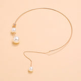 Elegant White Pearl Chain Necklace For Women Wedding Jewelry Collar