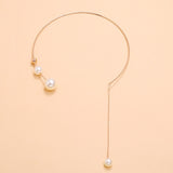 Elegant White Pearl Chain Necklace For Women Wedding Jewelry Collar