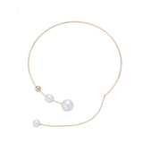 Elegant White Pearl Chain Necklace For Women Wedding Jewelry Collar