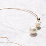 Elegant White Pearl Chain Necklace For Women Wedding Jewelry Collar