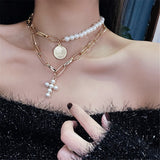 Elegant White Pearl Chain Necklace For Women Wedding Jewelry Collar