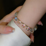 Clear Beaded Crystal Bracelet For Women Wedding Jewelry