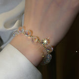 Clear Beaded Crystal Bracelet For Women Wedding Jewelry