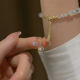 Clear Beaded Crystal Bracelet For Women Wedding Jewelry