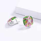 Ethnic Flower Enamel Earrings For Women Handmade Party Jewelry