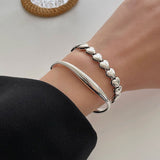 Elegant Heart Bangles Bracelets For Women 925 Silver Party Jewelry