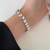 Elegant Heart Bangles Bracelets For Women 925 Silver Party Jewelry