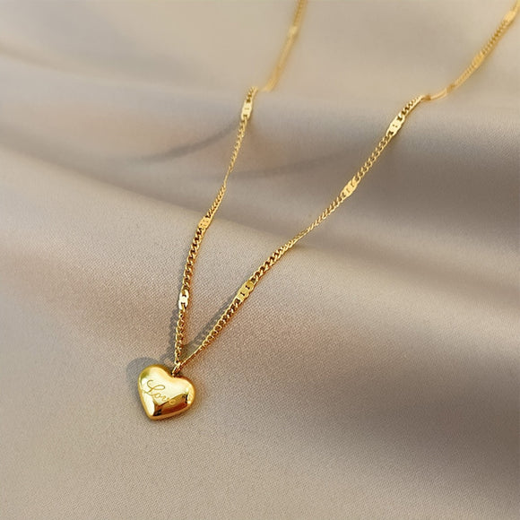 Shiny Heart Pendant Necklaces For Women Wedding Jewelry