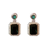 Green Emerald Geometric Earrings Anniverssary Party Women Jewelry