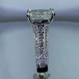 Dazzling Sapphire Engagement Ring for Women Silver Jewelry