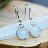 Natural Gemstone Hook Dangle Earrings for Women Wedding Jewelry