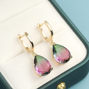 Natural Gemstone Hook Dangle Earrings for Women Wedding Jewelry