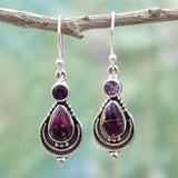 Natural Gemstone Hook Dangle Earrings for Women Wedding Jewelry