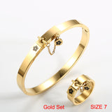 Luxury Jewelry Set Bangle Bracelet Gold Ring For Women Jewelry Set Gift