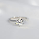 1 Ct D Moissanite Wedding Ring For Women 18K White Gold Jewelry