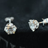 1 Ct Moissanite Stud Earrings 925 Silver Engagement Women Jewelry