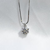 1 Carat Moissanite Bridal Pendant Necklace For Women 925 Silver Party Jewelry