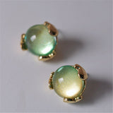 Pearl Green Opal Earrings Necklace For Women Wedding Jewelry Set