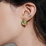 Pearl Green Opal Earrings Necklace For Women Wedding Jewelry Set